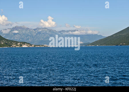 Kotor Bay, view from Herceg Novi, Montenegro Stock Photo