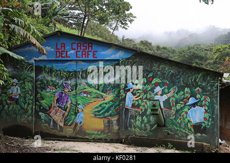 Casa del Cafe (Coffee House), El Trapiche (Sugar Mill) farm tour, near Santa Elena, Guanacaste province, Costa Rica, Central America Stock Photo