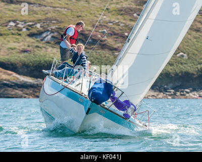 Sailing yacht 'Witchcraft' racing during the 2017 Schull Calves Week, Schull, West Cork, Ireland. Stock Photo