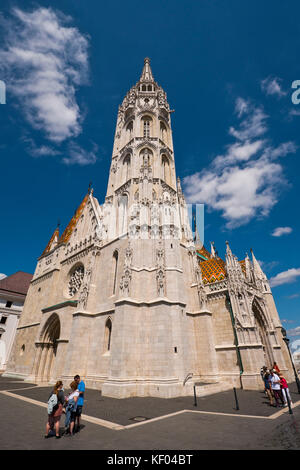 Vertical view of Matthias Church in Budapest. Stock Photo