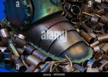 Feet of metal robot Stock Photo