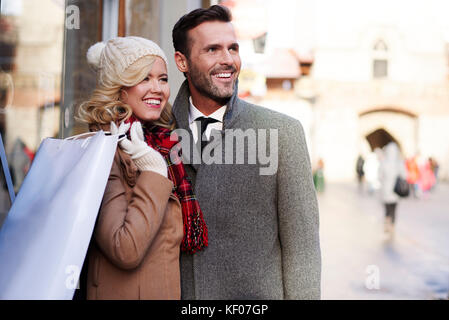 Couple spending time together on shopping Stock Photo