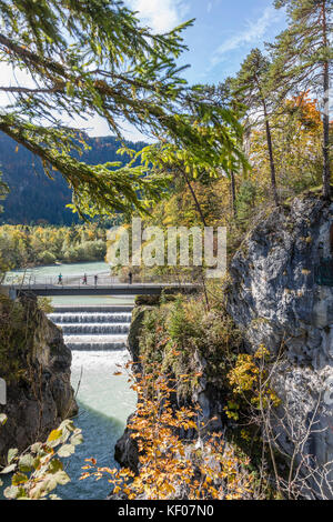 view at the river Lech and the famous 'Lechfall' Stock Photo