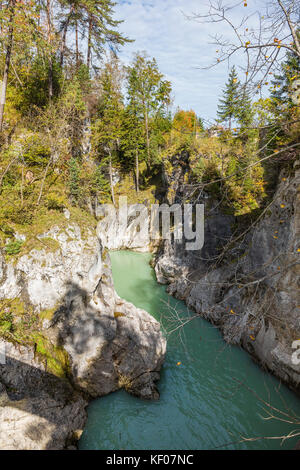 view at the river Lech and the famous 'Lechfall' Stock Photo