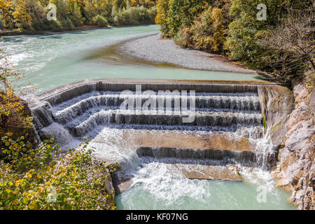 view at the river Lech and the famous 'Lechfall' Stock Photo