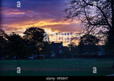 Sunrise over Abington Park, Northampton. Stock Photo