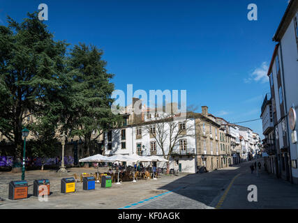 street scene in santiago de compostela old town in spain Stock Photo