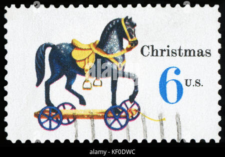 US Postage stamp - Christmas time Stock Photo