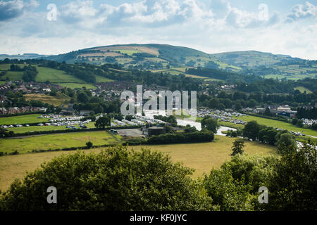 General view of the Royal Welsh Agricultural Show, the largest annual event in the UK  farming calander, Builth Wells, Powys, Mid Wales . July 2017 Stock Photo