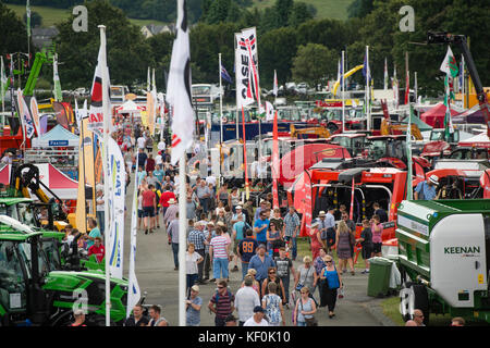 General view of the Royal Welsh Agricultural Show, the largest annual event in the UK  farming calander, Builth Wells, Powys, Mid Wales . July 2017 Stock Photo