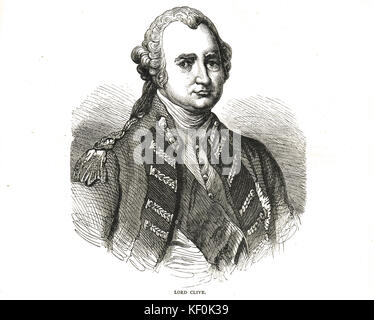 Clive of India, Major-General Robert Clive, 1st Baron Clive, KB, FRS, 1725–1774 Stock Photo