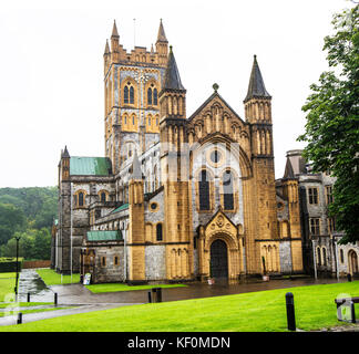Buckfast Abbey, Buckfastleigh, Devon. A remarkable and beautiful endeavour by Benedictine Monks, set in lovely grounds and with awe-inspiring interior Stock Photo