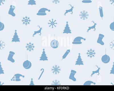 Seamless pattern with Christmas trees and snowflakes. Winter background. Vector illustration Stock Vector