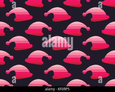 Christmas seamless pattern with Santa Claus hat. Vector illustration Stock Vector