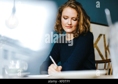 portrait of young blonde woman Stock Photo