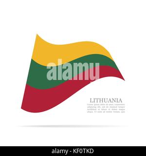 Lithuania national flag waving vector icon Stock Vector