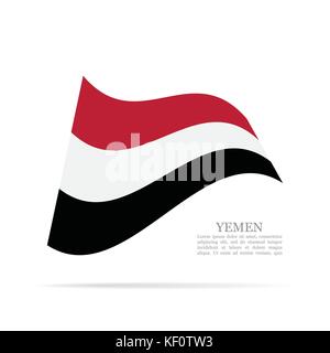 Yemen national flag waving vector icon Stock Vector