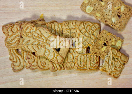 Overhead view of Spekulatius spiced biscuits Stock Photo