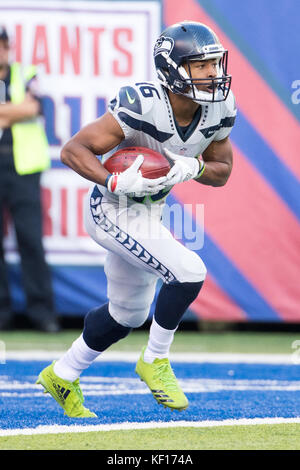 Seattle Seahawks wide receiver/kick off specialists Percy Harvin (11)  returns the opening kickoff against the Chicago Bears 46 yards in the  quarter of a pre-season game at CenturyLink Field in Seattle, Washington