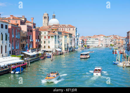 Venice italy venice vaporetto Vaporettos actv water taxi or water bus in Venice on the Grand Canal Venice Italy EU Europe Stock Photo
