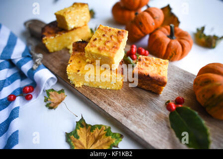 Cottage cheese and pumpkin pudding Stock Photo
