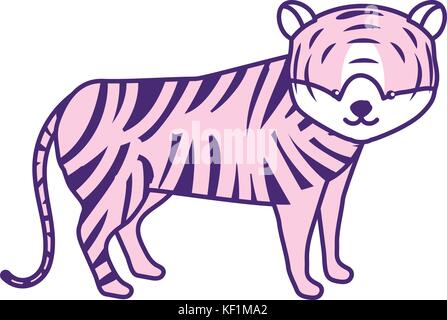 cute tiger wild animal icon Stock Vector