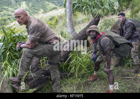 Jumanji: Welcome to the Jungle is an upcoming American 3D action adventure film directed by Jake Kasdan and written by Chris McKenna, Erik Sommers, Scott Rosenberg and Jeff Pinkner.   This photograph is for editorial use only and is the copyright of the film company and/or the photographer assigned by the film or production company and can only be reproduced by publications in conjunction with the promotion of the above Film. A Mandatory Credit to the film company is required. The Photographer should also be credited when known. Stock Photo