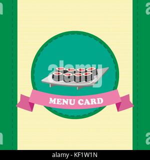 template of sushi menu for japanese cafe Stock Vector