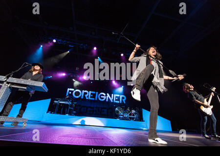ABBOTSFORD, CANADA. 22nd Oct, 2017. British-American rock band Foreigner performing at the Abbotsford Centre in Abbotsford, BC, CANADA. Credit: Jamie Stock Photo