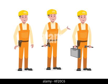 professional machenic, plumber, construction worker, engineer Stock Vector