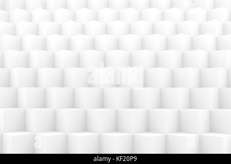 abstract white geometric cubes in seamless pattern background in 3d rendering Stock Photo