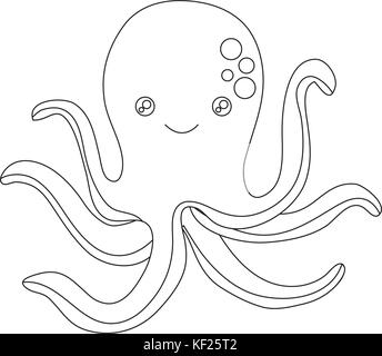 cute octupus icon over white background vector illustration Stock Vector