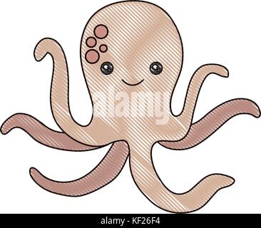 cute octupus icon over white background vector illustration Stock Vector