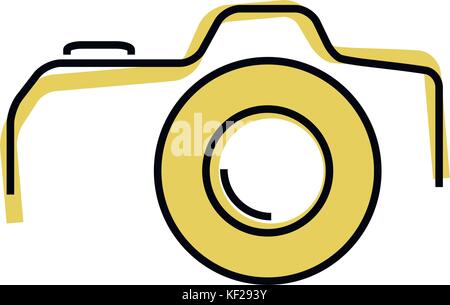 Thin line, flat camera icon Stock Vector