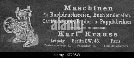Karl Krause Maschinen, Reclams Universum 1905 Stock Photo