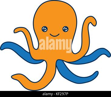 cute octupus icon over white background vector illustration Stock Vector