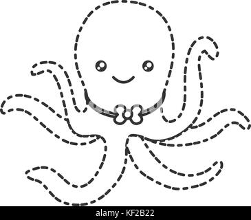 cute octupus icon over white background vector illustration Stock Vector