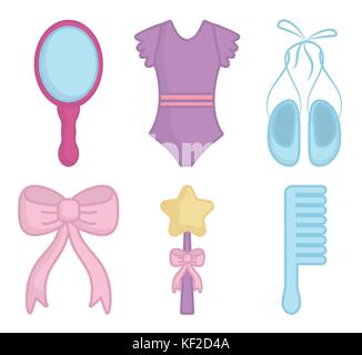 ballet related icons over white background colorful design vector illustration Stock Vector