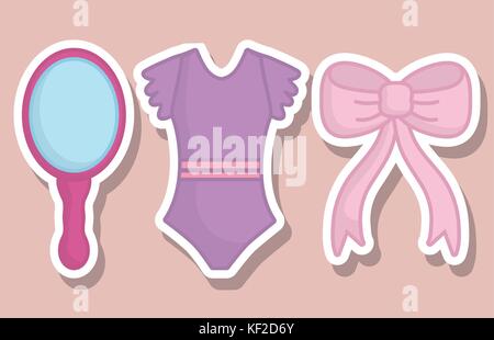 ballet related icons over pink background colorful design vector illustration Stock Vector