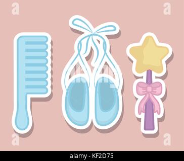 ballet related icons over pink background colorful design vector illustration Stock Vector