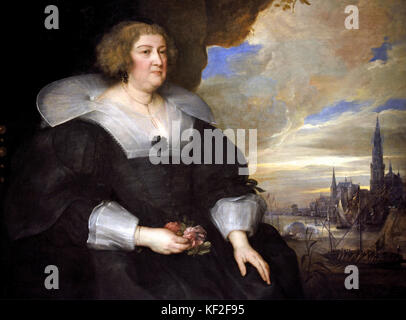 Marie de Médicis reine de France - Mary de Medici Queen of France 1609 by Sir Anthony van Dyck 1599 - 1641 was a Flemish painter Antwerp Flemish Belguim Stock Photo