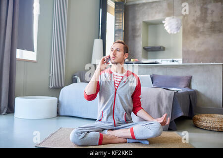 Relaxing and working Stock Photo