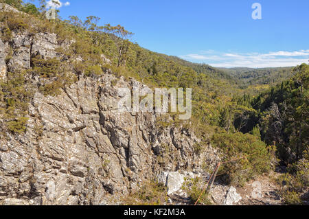 On top of Dove Canyon in the Cradle Mountain-Lake St Clair National Park - Tasmania, Australia Stock Photo