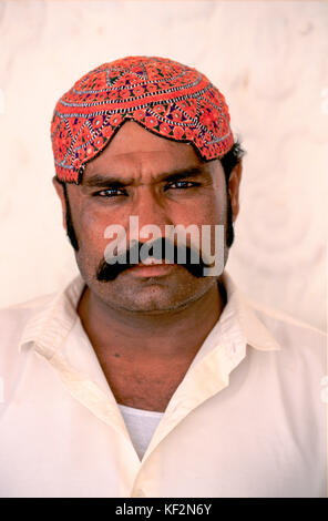 A portrait of a Sindhi villager, Pakistan. Stock Photo