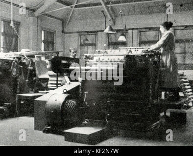 1932 Printing machinery at the Ordnance Survey Map  Makers, UK Stock Photo