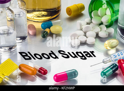 Blood Sugar, medicines as concept of ordinary treatment, conceptual image Stock Photo