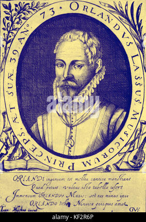 Orlande de Lassus, a.k.a. Orlandus Lassus, Orlando di Lasso, Roland de Lassus, Roland Delattre  - Franco-Flemish composer of the late Renaissance. 1532-1594 Stock Photo