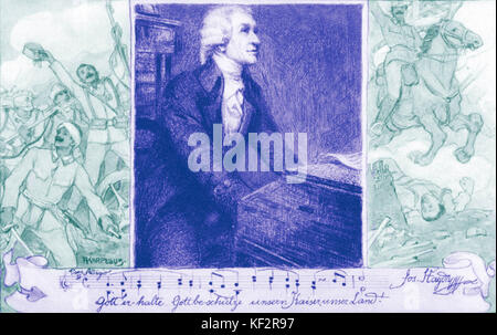 HAYDN, composing national anthem Franz Joseph Haydn 1732-1809. Austrian composer. Stock Photo