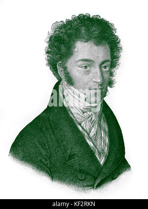 Ignaz (or Ignatz) Moscheles - portrait of the Bohemian pianist & composer. IM: 23 May 1794 - 10 March 1870. Stock Photo