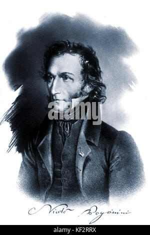 Niccolo Paganini, Italian violinist and composer (1782-1840). Stock Photo